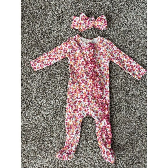❤️Jessica Simpson Floral Ruffle Romper 6-9M - Picture 1 of 4
